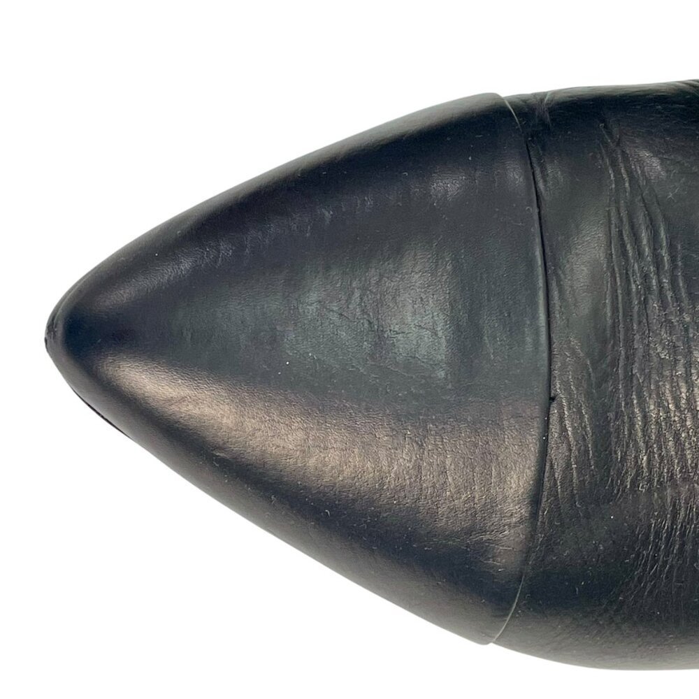 Vince Noel Black Leather Pointed Cap Toe Flats 8.5M Minimalist - Picture 8 of 15